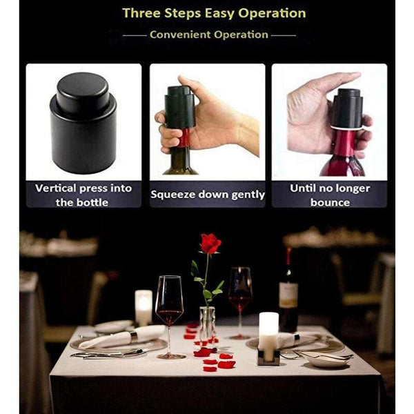 Wine Stoppers 2Pack Bottle With Time Scale Real Vacuum Reusable Preserver Corks Bottle Stoppers