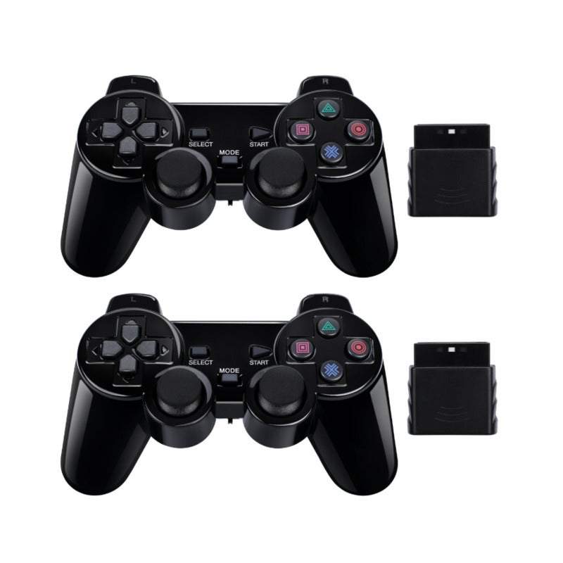 Gaming Consoles 2Pack Wireless Controller Gamepad 2.4G Compatible With Sony Playstation Ps2 Controllers & Attachments