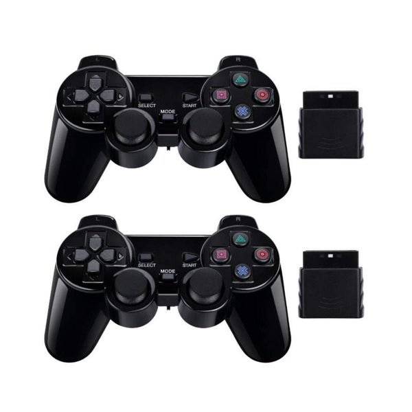 Gaming Consoles 2Pack Wireless Controller Gamepad 2.4G Compatible With Sony Playstation Ps2 Controllers & Attachments