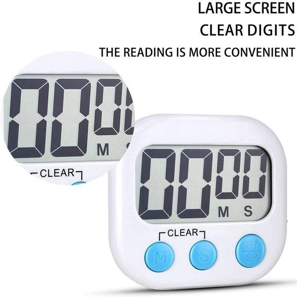 Kitchen Timers 2Pack Digital Magnetic Behind Large Lcd Display Alarm Clock Countdown Of Minutes And Seconds With On / Off Switch Suitable For Family Exercise Games