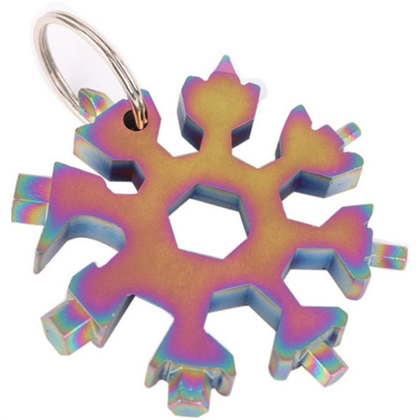 2Pcs 8 In 1 Stainless Steel Snowflakes Multi Tool Camp Survival Hiking Key Ring Multi Tools