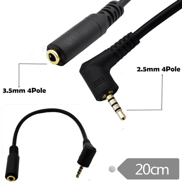 2Pc 2.5Mm 4 Pole Male Plug To 3.5Mm Female Jack Audio Stereo Headphone Earphone Converter Cable Adapter 20Cm Cables & Adapters
