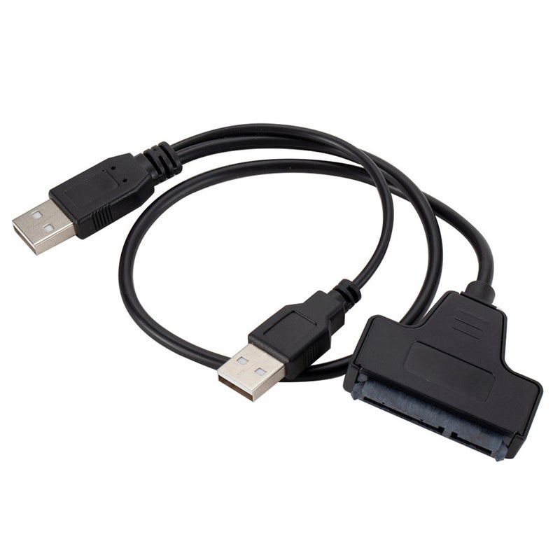 2Pc 45Cm Usb Sata 715Pin To 2.0 Adapter Cable For 2.5 Hdd Laptop Hard Disk Driver Compiter Cables Connectors Black Drive Cables & Adapters