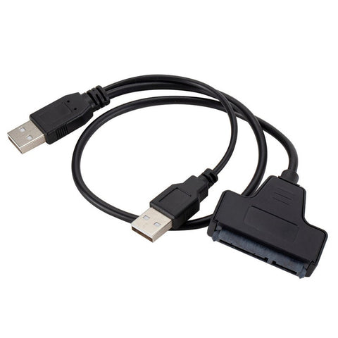 2Pc 45Cm Usb Sata 715Pin To 2.0 Adapter Cable For 2.5 Hdd Laptop Hard Disk Driver Compiter Cables Connectors Black Drive Cables & Adapters