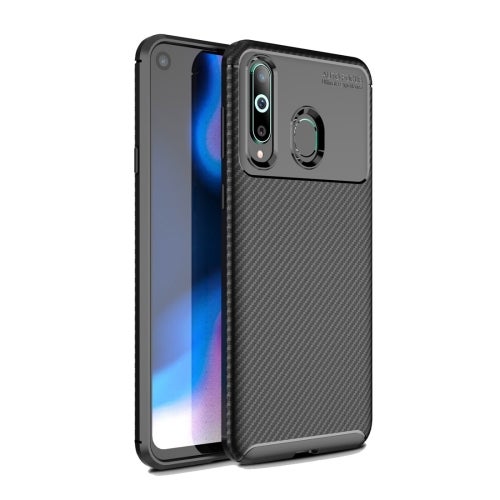 2Pc Carbon Fiber Texture Shockproof Tpu Case For Galaxy A8s Black