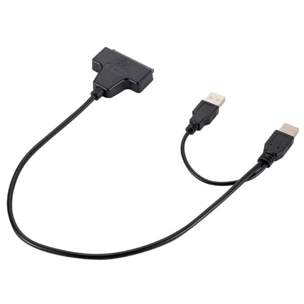 2Pc 45Cm Usb Sata 715Pin To 2.0 Adapter Cable For 2.5 Hdd Laptop Hard Disk Driver Compiter Cables Connectors Black