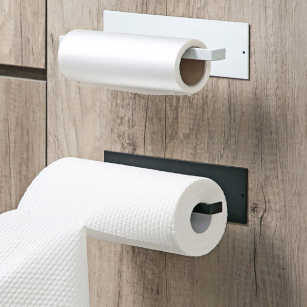 Wall Mount Hanging Holder Kitchen Towel Rack No Drill Bathroom Paper Dispenser