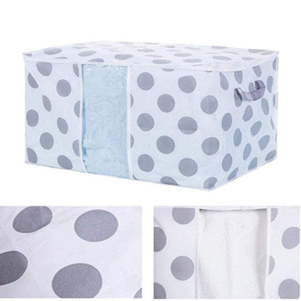 Woven Fabric Quilt Blanket Storage Bag Foldable Zipper Box Home Organisation