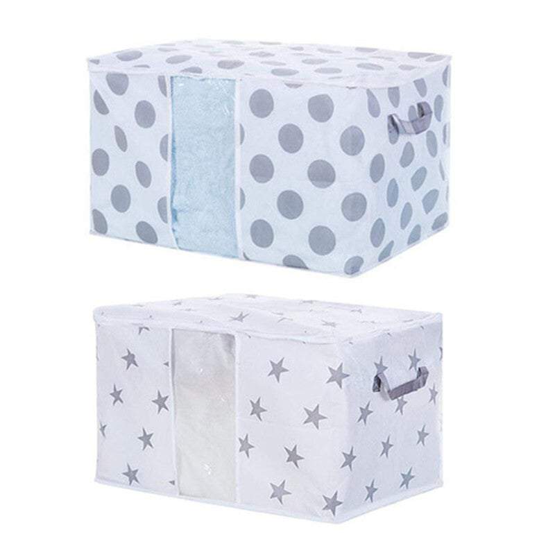 Woven Fabric Quilt Blanket Storage Bag Foldable Zipper Box Organisation Storage Boxes