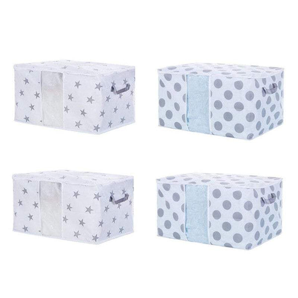 Woven Fabric Quilt Blanket Storage Bag Foldable Zipper Box Organisation Storage Boxes