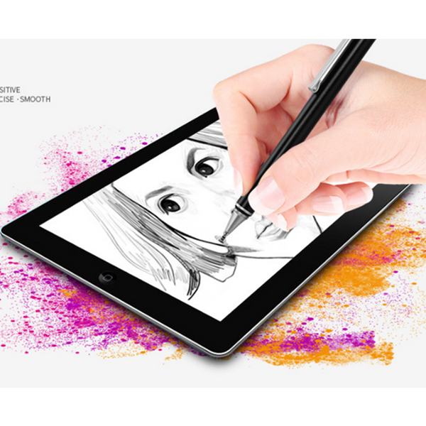 2 In 1 Capacitive High Precision Silicone Disc Touch Screen Stylus Pen Black Styluses