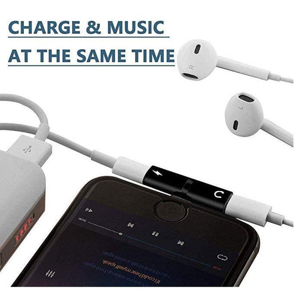 Mobile Phone 2Pcs In 1 Dual Ports Splitter Adapter Headphone Compatible With Iphone 7 / Plus 8 X Xs Max Xr Cables & Adapters