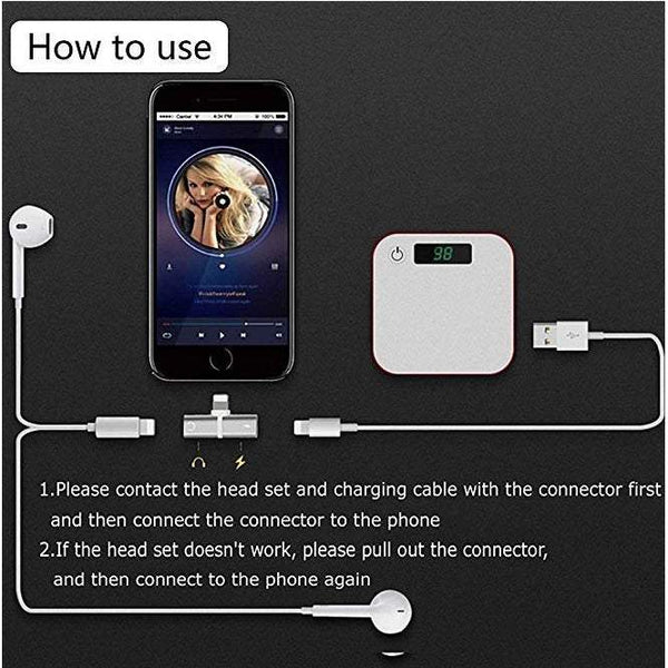 Mobile Phone 2Pcs In 1 Dual Ports Splitter Adapter Headphone Compatible With Iphone 7 / Plus 8 X Xs Max Xr Cables & Adapters