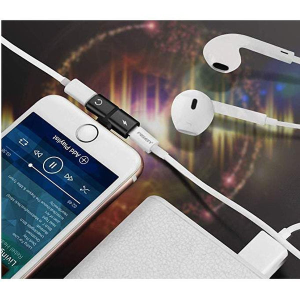 Mobile Phone 2Pcs In 1 Dual Ports Splitter Adapter Headphone Compatible With Iphone 7 / Plus 8 X Xs Max Xr Cables & Adapters