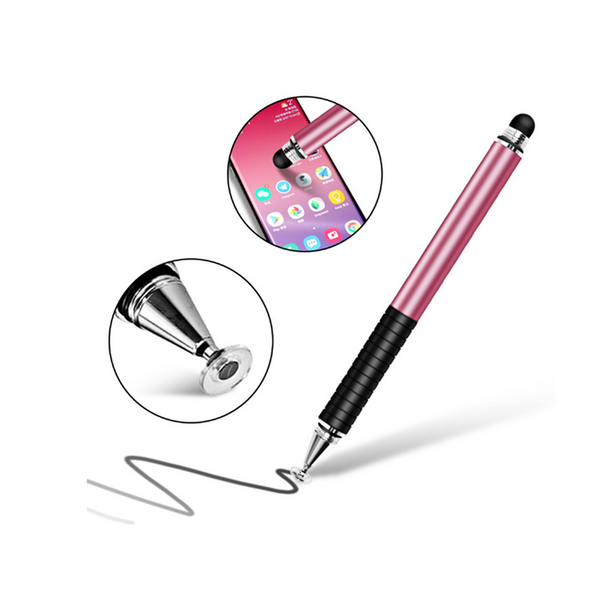 2 In 1 Capacitive Screen Dual Touch Phone Tablet Stylus Drawing Pen Pink Styluses