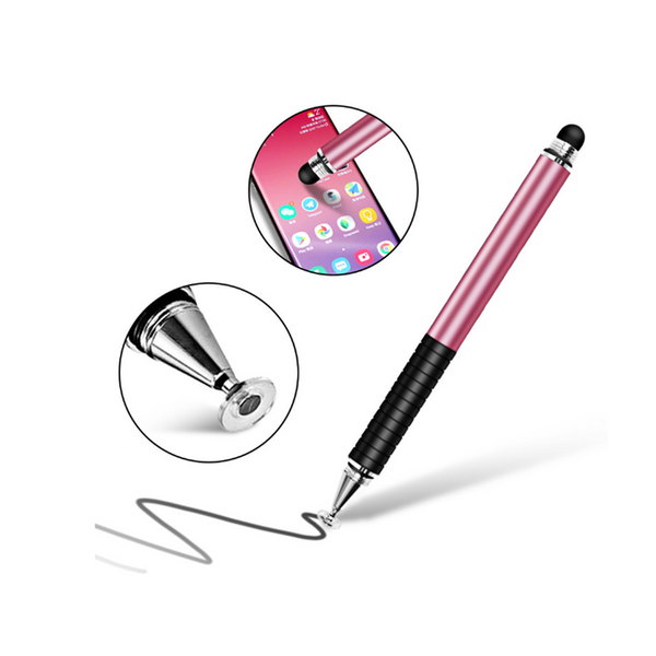 2-In-1 Capacitive Screen Dual Touch Phone Tablet Stylus Drawing Pen Pink