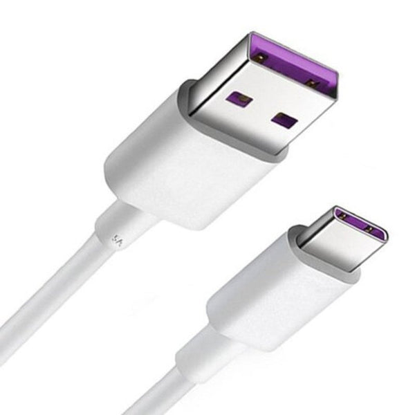 2Pcs 2M Usb Type C 5A Super Fast Charge Cable For Huawei Mate 10 / Pro P20 White Cables & Adapters