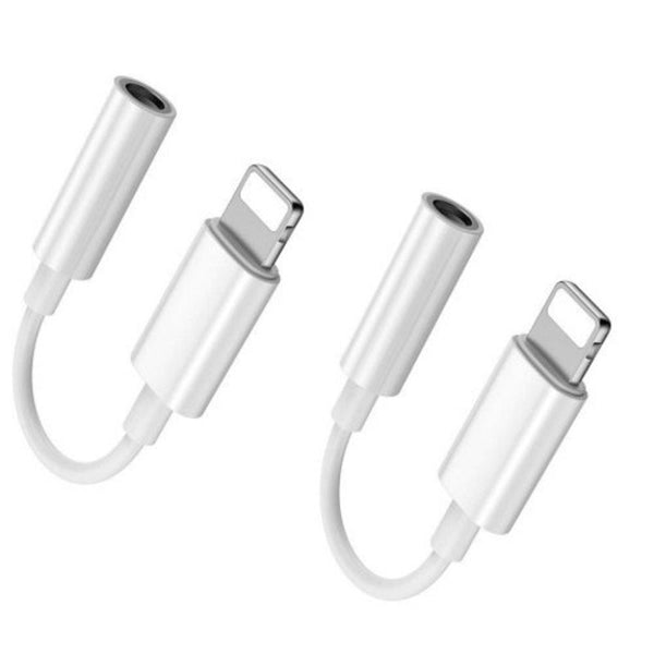 2Pcs 3.5Mm Jack Aux Earphone Audio Adapter Cable For Iphone 7 / Plus 6S White Cables & Adapters
