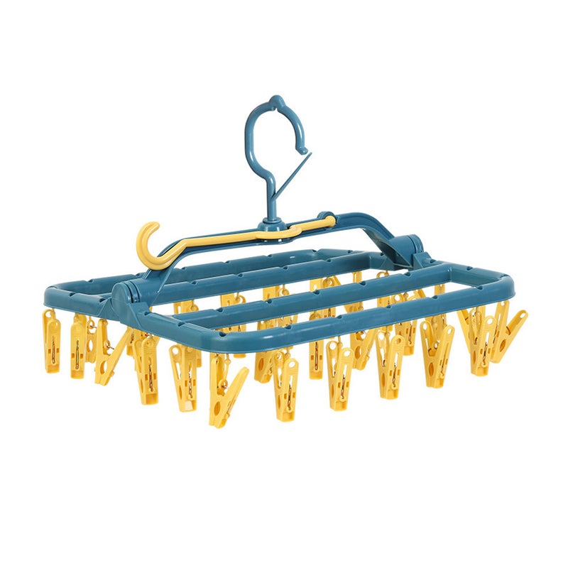 Clothes Hangers 32 Clips Foldable Clothes Drying Rack Windproof Laundry Dryer Hanger