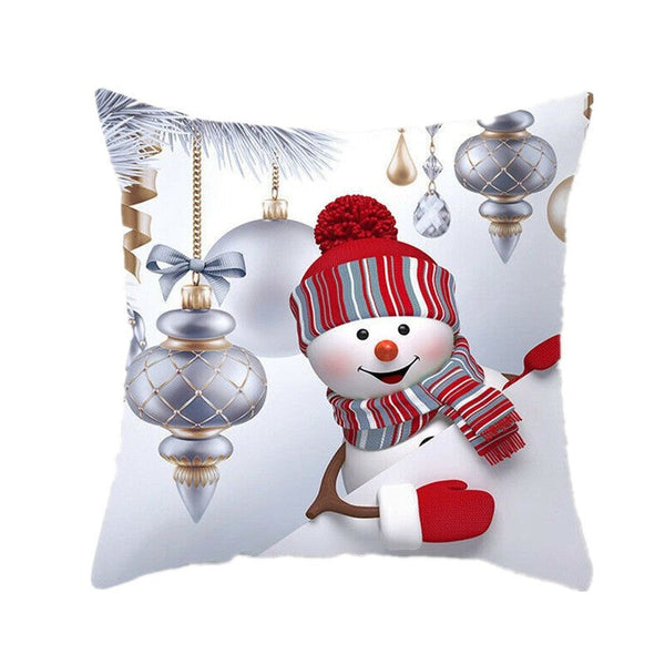 45X45cm Christmas Decorative Snowman Polyester Cushion Pillowcase Cover