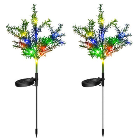 Garden Ground Lights 2Pcs / 4Pcs Simulation Christmas Tree Solar Landscape Colorful Waterproof Outdoor Lighting Accessories
