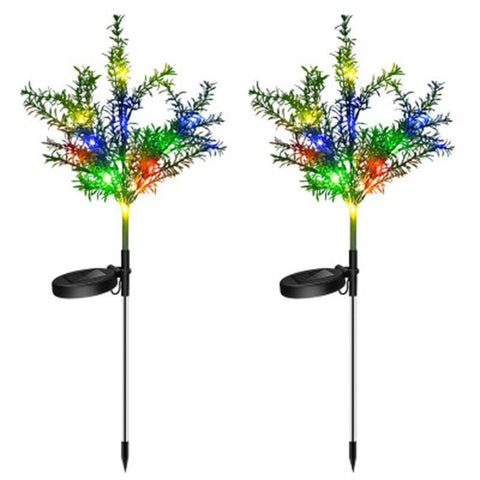 Garden Ground Lights 2Pcs / 4Pcs Simulation Christmas Tree Solar Landscape Colorful Waterproof