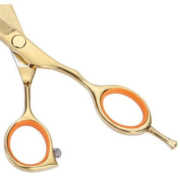 2Pcs 5.5 Inch 440C Titanium Hairdressing Scissors Shears Kit Barber Thinning Cutting Set Golden Scissors & Shears