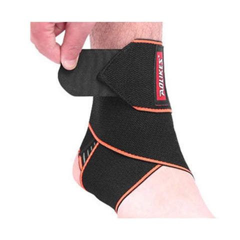 Adjustable Bandage Wrap Sports Basketball Silicone Non Slip Ankle Protector Orange