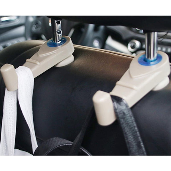 2Pcs Universal Car Headrest Hook 5Kg Max Back Seat Hanger With Phone Holder Car Organisers