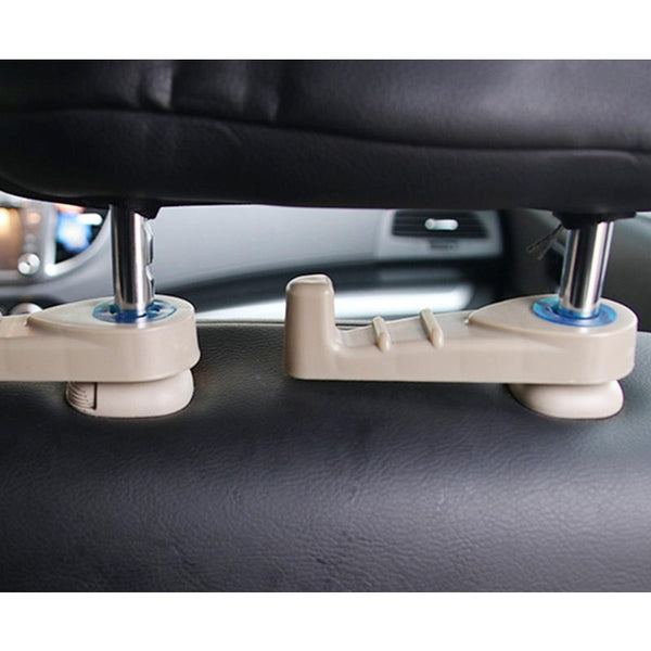 2Pcs Universal Car Headrest Hook 5Kg Max Back Seat Hanger With Phone Holder Car Organisers