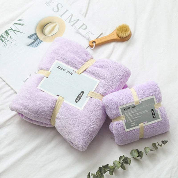 Towels 2Pcs Bath Soft Coral Velvet Set Towels & Washcloths