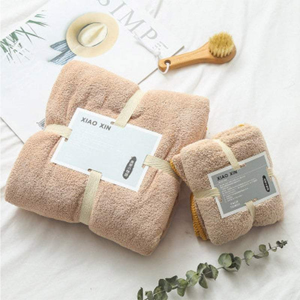 Towels 2Pcs Bath Soft Coral Velvet Set Towels & Washcloths