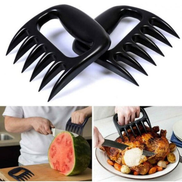 2Pcs Bbq Meat Claws Shredding Forks Black Cooking Utensils