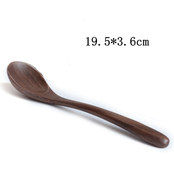 Black Walnut Coffee Honey Spoon Wooden Japanese Style Stir Soup Rice Tableware Cooking Utensils