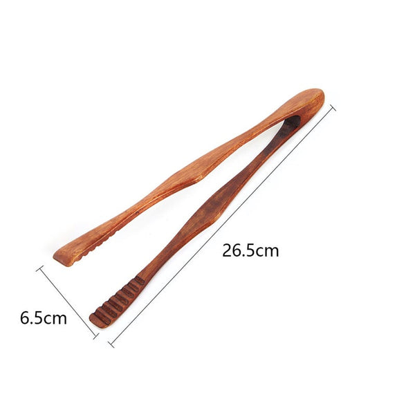 2Pcs Cake Tong Bamboo Cooking Kitchen Bbq Salad Bacon Steak Bread Clip Food Accessories Tongs