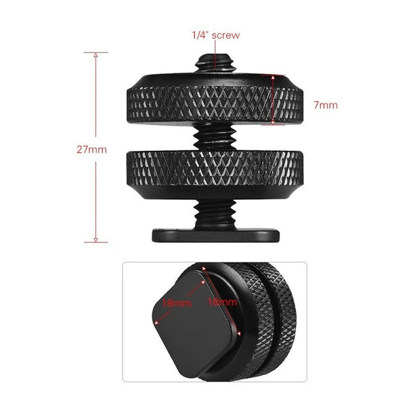 1/4" Tripod Mount Screw Hot Shoe Adapter Stand To Camera Tripod Heads