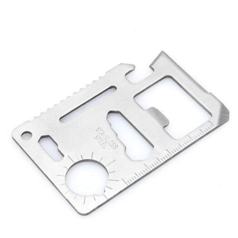 Card Style Stainless Steel Multifunctional Tool Survival Pocket Silver