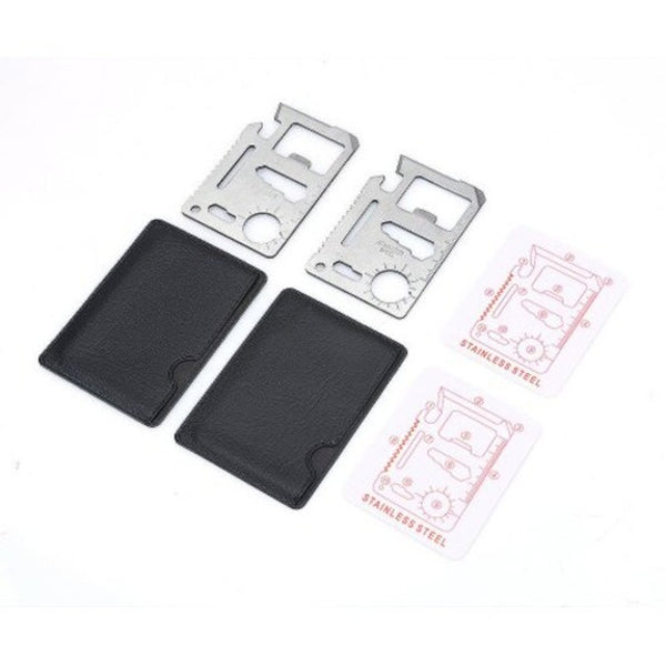 Card Style Stainless Steel Multifunctional Tool Survival Pocket Silver Multi Tools