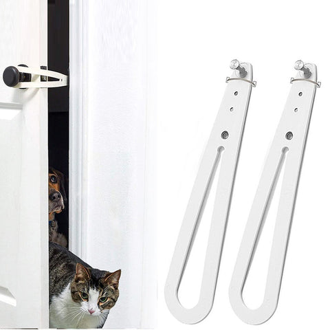 2Pcs Child Proof Door Lock Cat Holder Latch Fast Flex Strap Clip