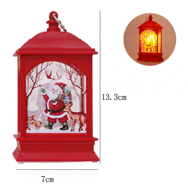 Christmas Decoration Small Wind Lamp Candlestick Night Light Red Santa Claus