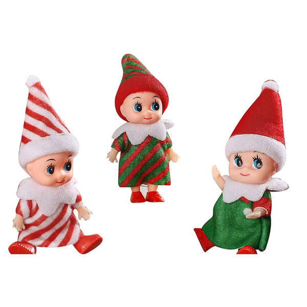 2Pcs Christmas Elf Doll Xmas Baby Decoration