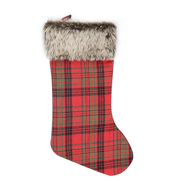 Christmas Stocking Bag Hanging Pendant For Decor Plush Socks Seasonal Decorations