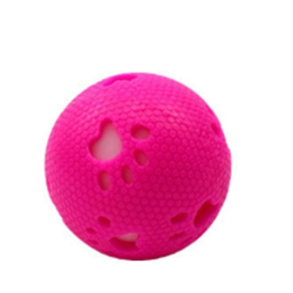 Creative Pet Toy Footprints Glow Bite Resistant Natural Rubber Ball For Puppy Kitten