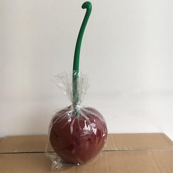 Creative Cherry Toilet Brush Set Plastic Wine Red Green Handle White Head Toilet Brushes & Holders