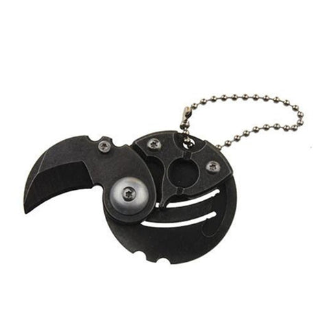 Gear Coin Keychain Foldable Claw Outdoor Utility Camp Tactical Mini Knife
