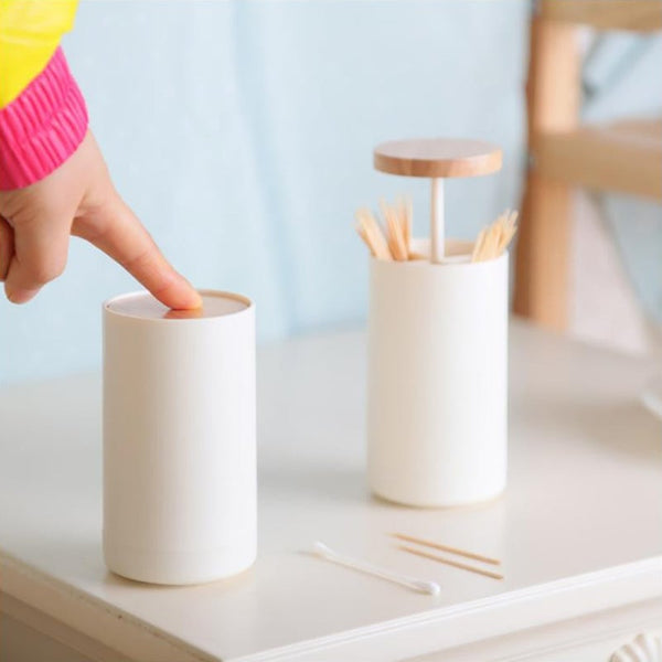 Toothpick Dispensers Pop Up Toothpick Holder Cotton Swabs Box Automatic Storage Case Dispenser