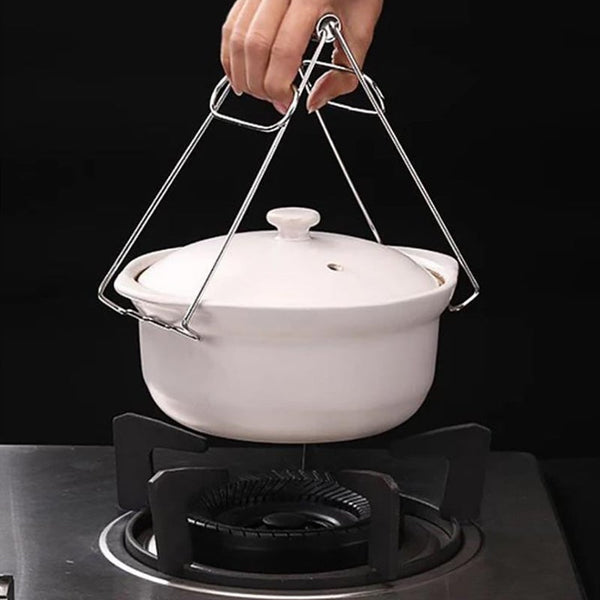 Stainless Steel Foldable Hot Dish Lifter Anti-Scalding Bowl Splint Pot Clip Kitchen Tool