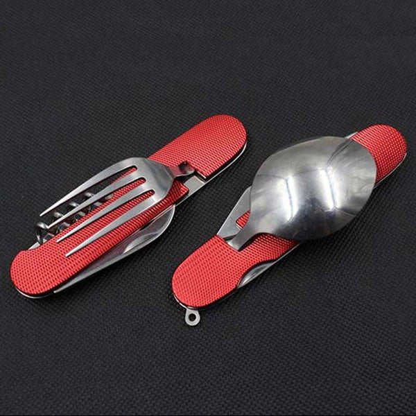 Stainless Steel Folding Portable Cutlery Outdoor Camping Picnic Tableware Kits Cutlery Sets