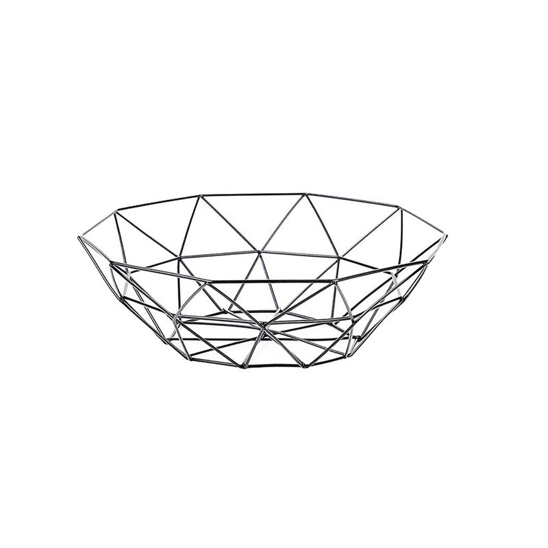 Iron Fruit Basket Geometric Style Container Wire Metal Bowl Kitchen Storage Racks & Holders