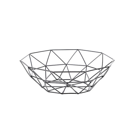 Iron Fruit Basket Geometric Style Wire Metal Bowl Kitchen Storage